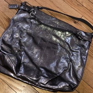 Metallic Coach Tote